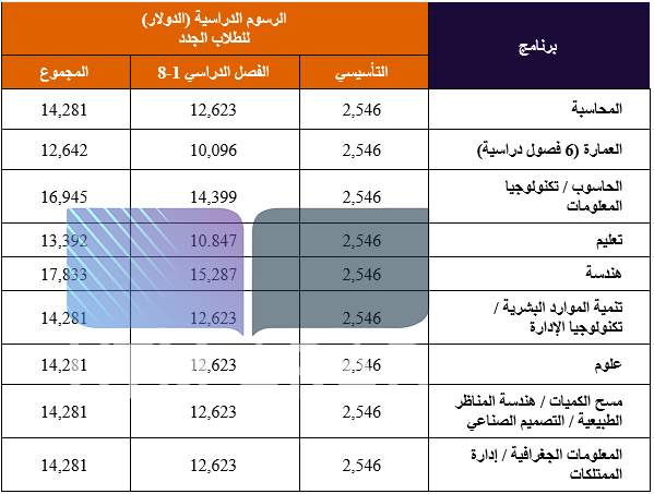 الرسوم الدراسية لبرامج البكالوريس في ماليزيا